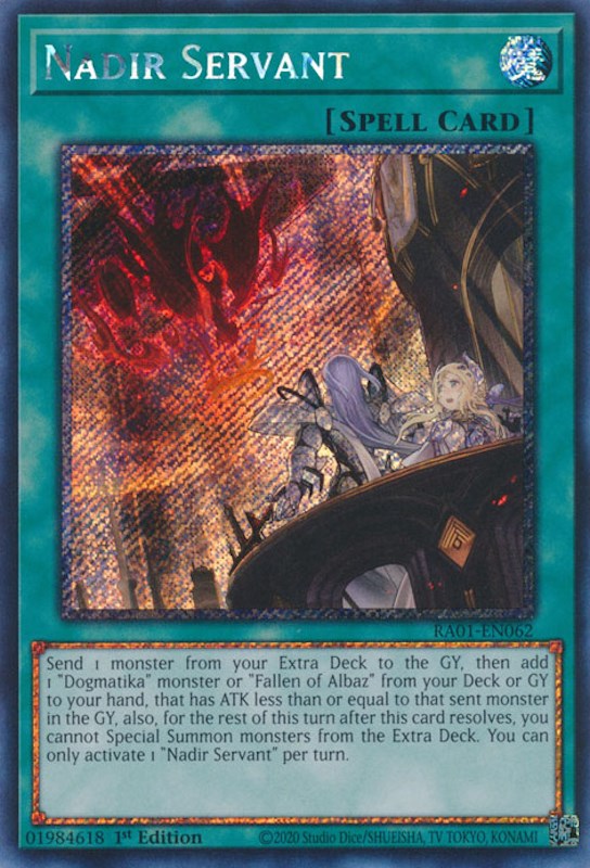 Nadir Servant [RA01-EN062] Platinum Secret Rare | Gaming Infinity