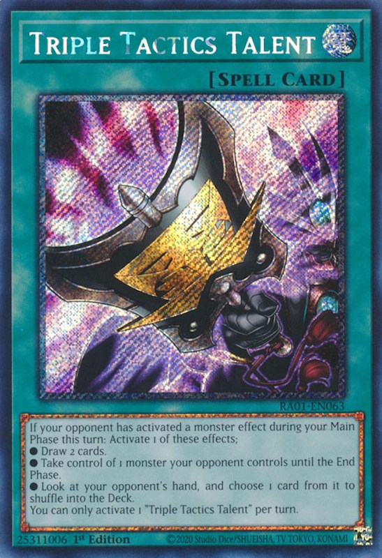 Triple Tactics Talent [RA01-EN063] Platinum Secret Rare | Gaming Infinity