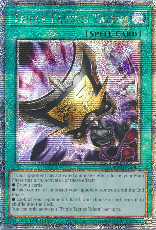 Triple Tactics Talent [RA01-EN063] Quarter Century Secret Rare | Gaming Infinity