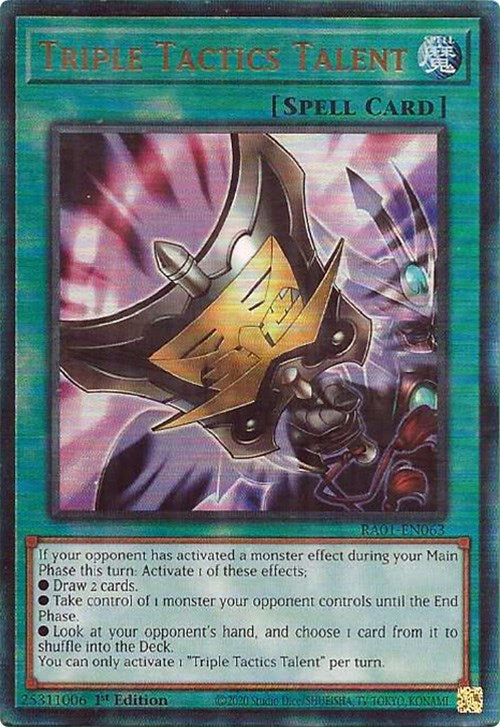 Triple Tactics Talent [RA01-EN063] Prismatic Ultimate Rare | Gaming Infinity