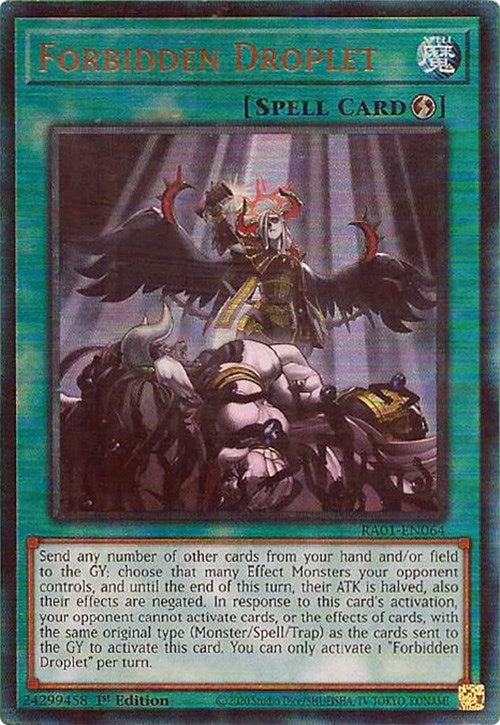 Forbidden Droplet [RA01-EN064] Prismatic Ultimate Rare | Gaming Infinity