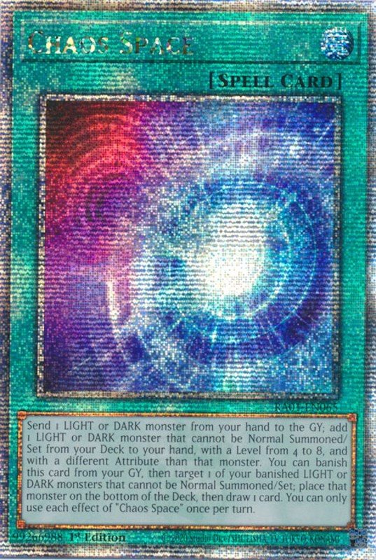 Chaos Space [RA01-EN065] Quarter Century Secret Rare | Gaming Infinity