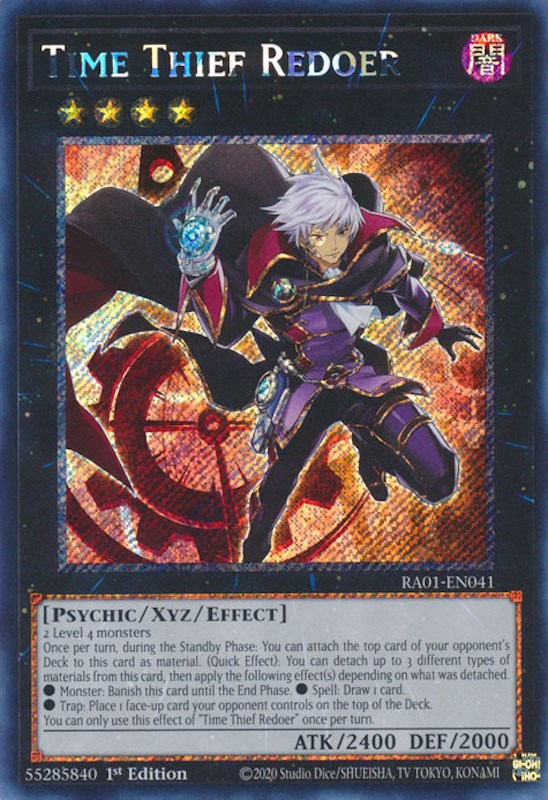 Time Thief Redoer [RA01-EN041] Platinum Secret Rare | Gaming Infinity