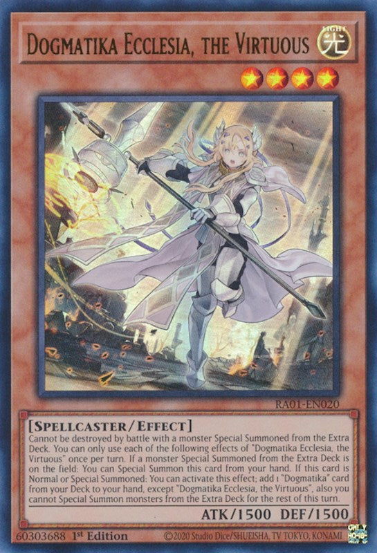 Dogmatika Ecclesia, the Virtuous [RA01-EN020] Ultra Rare | Gaming Infinity