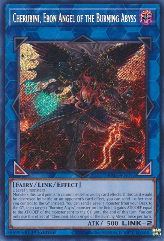 Cherubini, Ebon Angel of the Burning Abyss [RA01-EN042] Secret Rare | Gaming Infinity