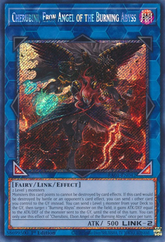 Cherubini, Ebon Angel of the Burning Abyss [RA01-EN042] Platinum Secret Rare | Gaming Infinity