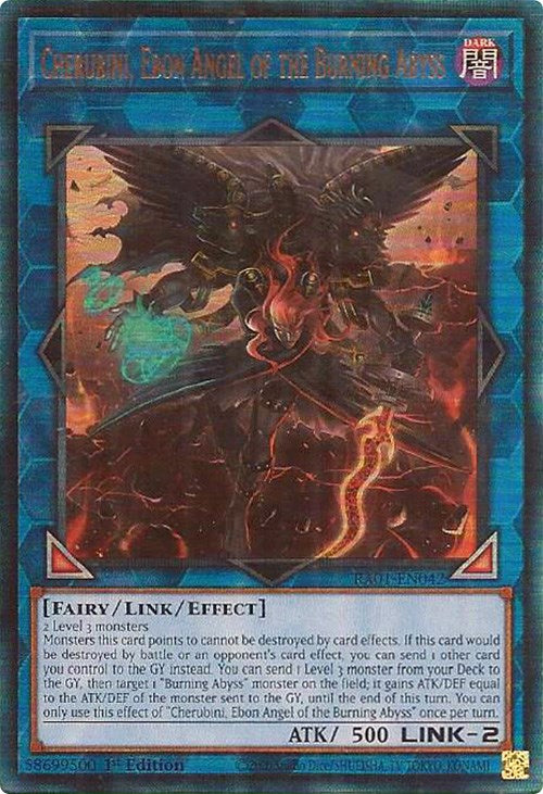 Cherubini, Ebon Angel of the Burning Abyss [RA01-EN042] Prismatic Ultimate Rare | Gaming Infinity