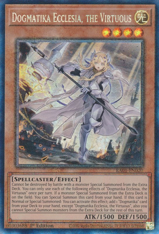 Dogmatika Ecclesia, the Virtuous [RA01-EN020] Prismatic Collector's Rare | Gaming Infinity