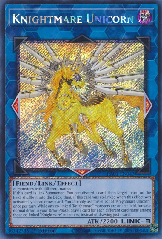 Knightmare Unicorn [RA01-EN043] Platinum Secret Rare | Gaming Infinity