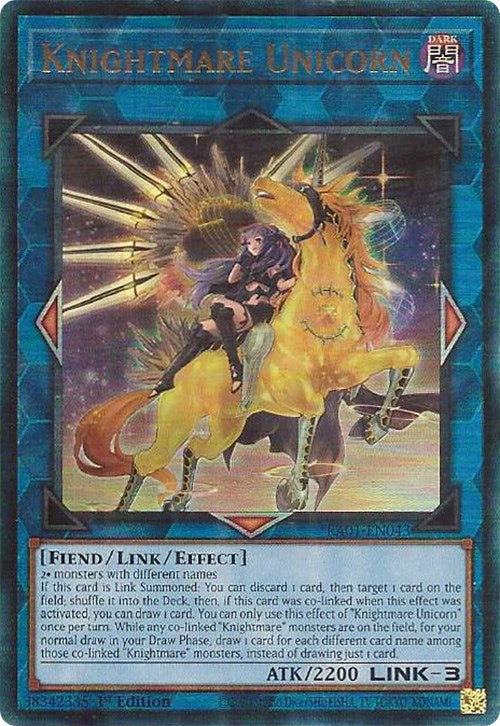 Knightmare Unicorn (Alternate Art) [RA01-EN043] Prismatic Ultimate Rare | Gaming Infinity