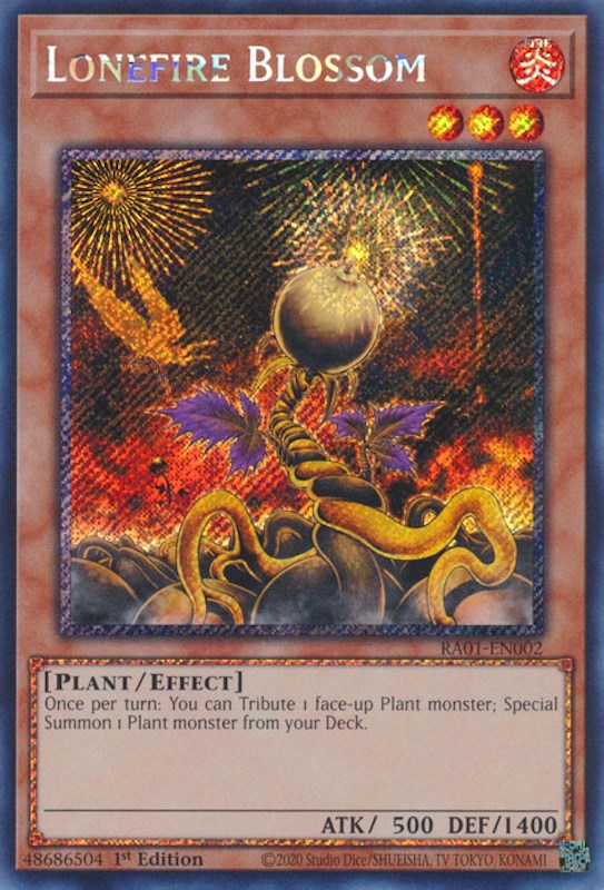 Lonefire Blossom [RA01-EN002] Prismatic Secret Rare | Gaming Infinity