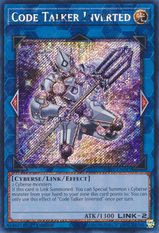 Code Talker Inverted [RA01-EN045] Platinum Secret Rare | Gaming Infinity