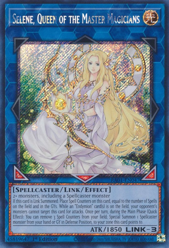 Selene, Queen of the Master Magicians [RA01-EN047] Platinum Secret Rare | Gaming Infinity