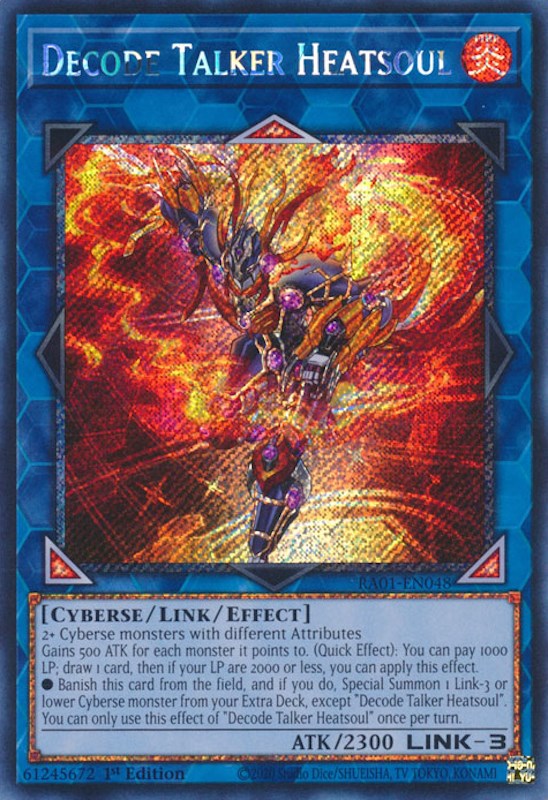 Decode Talker Heatsoul [RA01-EN048] Platinum Secret Rare | Gaming Infinity