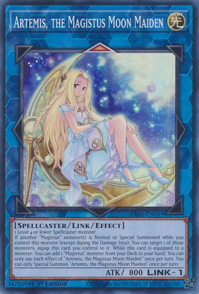 Artemis, the Magistus Moon Maiden [RA01-EN049] Super Rare | Gaming Infinity