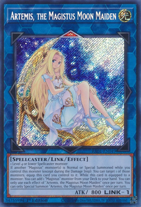 Artemis, the Magistus Moon Maiden [RA01-EN049] Secret Rare | Gaming Infinity