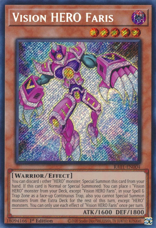 Vision HERO Faris [RA01-EN004] Secret Rare | Gaming Infinity