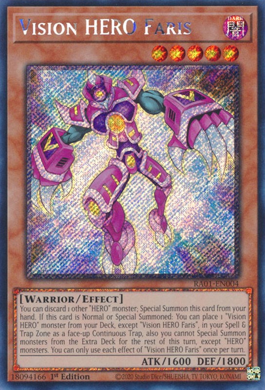 Vision HERO Faris [RA01-EN004] Platinum Secret Rare | Gaming Infinity