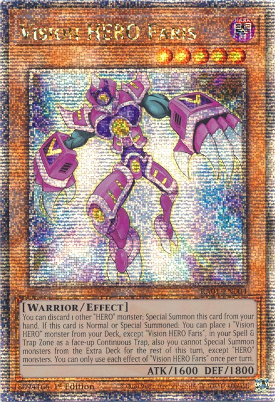 Vision HERO Faris [RA01-EN004] Quarter Century Secret Rare | Gaming Infinity