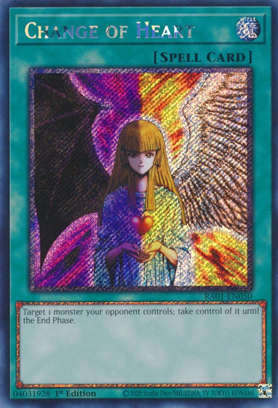 Change of Heart [RA01-EN050] Platinum Secret Rare | Gaming Infinity