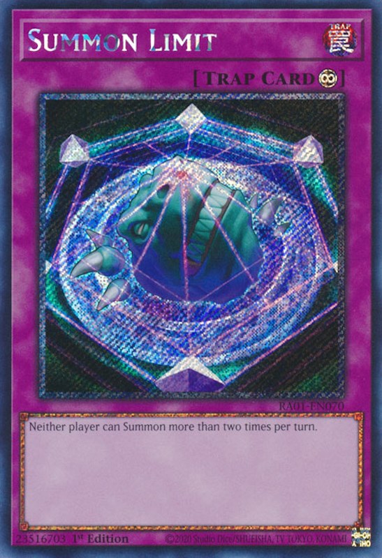 Summon Limit [RA01-EN070] Platinum Secret Rare | Gaming Infinity