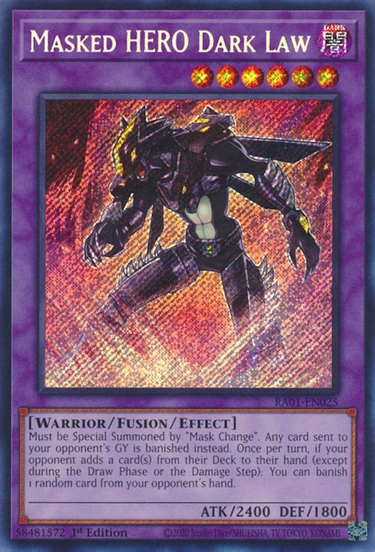 Masked HERO Dark Law [RA01-EN025] Secret Rare | Gaming Infinity