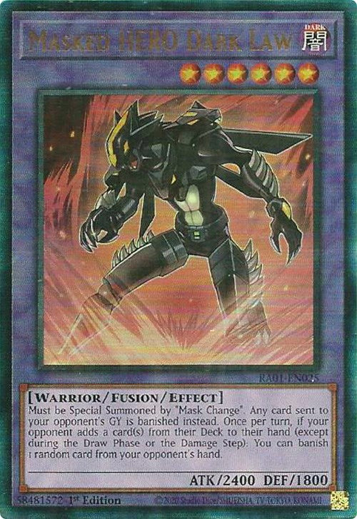 Masked HERO Dark Law [RA01-EN025] Prismatic Ultimate Rare | Gaming Infinity