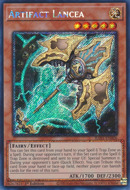 Artifact Lancea [RA01-EN006] Platinum Secret Rare | Gaming Infinity