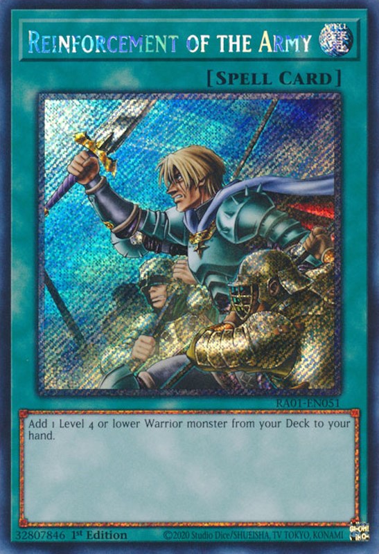 Reinforcement of the Army [RA01-EN051] Platinum Secret Rare | Gaming Infinity