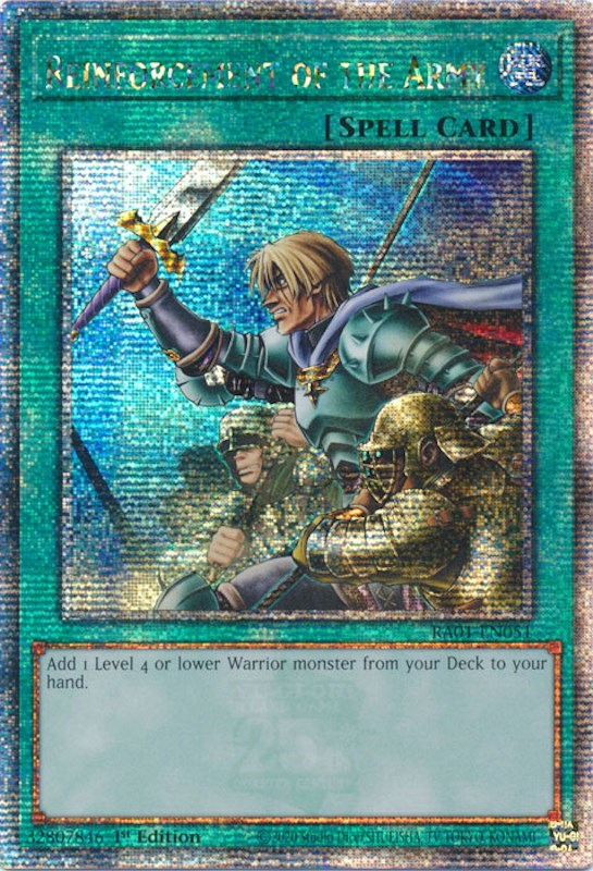 Reinforcement of the Army [RA01-EN051] Quarter Century Secret Rare | Gaming Infinity