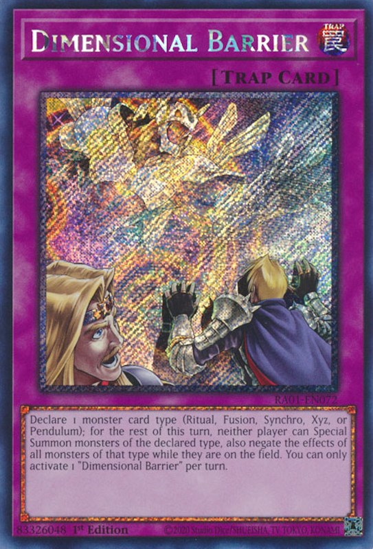 Dimensional Barrier [RA01-EN072] Platinum Secret Rare | Gaming Infinity