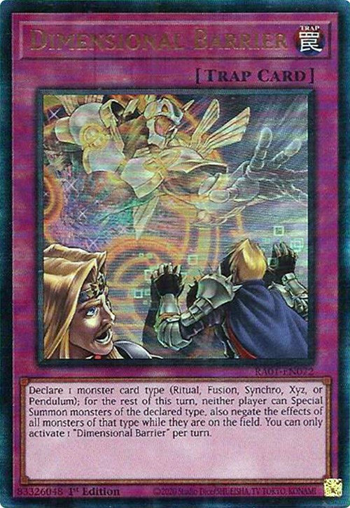 Dimensional Barrier [RA01-EN072] Prismatic Ultimate Rare | Gaming Infinity