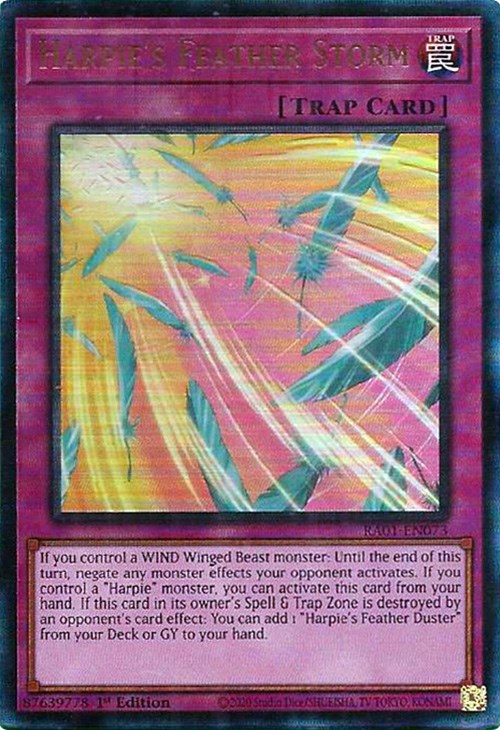 Harpie's Feather Storm [RA01-EN073] Prismatic Ultimate Rare | Gaming Infinity