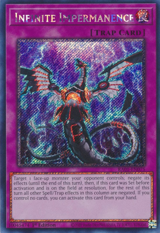 Infinite Impermanence [RA01-EN075] Platinum Secret Rare | Gaming Infinity