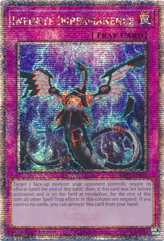 Infinite Impermanence [RA01-EN075] Quarter Century Secret Rare | Gaming Infinity