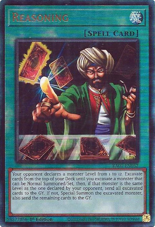 Reasoning [RA01-EN052] Prismatic Ultimate Rare | Gaming Infinity