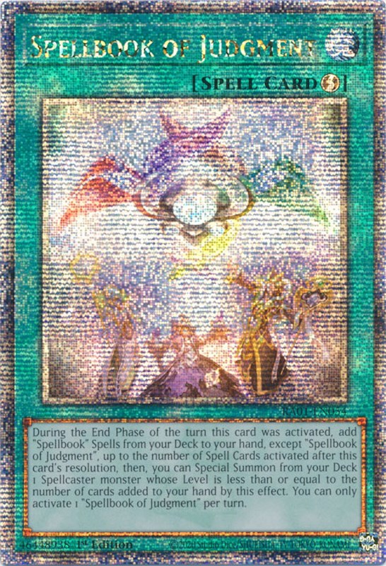 Spellbook of Judgment [RA01-EN054] Quarter Century Secret Rare | Gaming Infinity