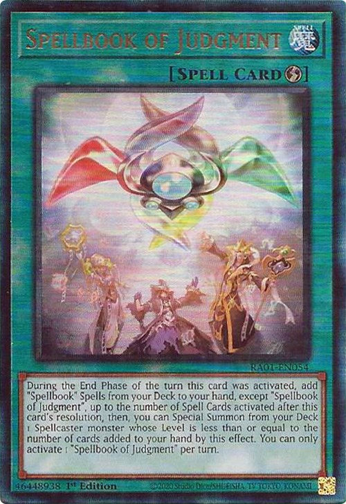 Spellbook of Judgment [RA01-EN054] Prismatic Ultimate Rare | Gaming Infinity