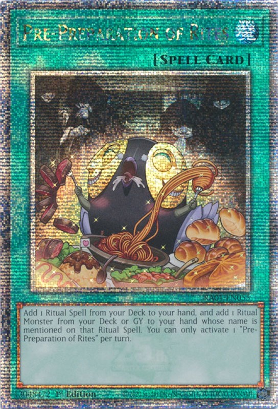 Pre-Preparation of Rites [RA01-EN055] Quarter Century Secret Rare | Gaming Infinity