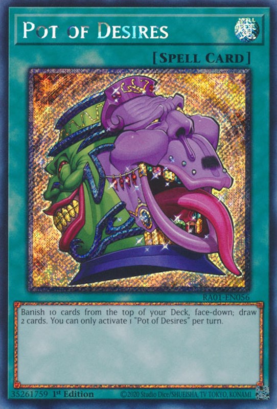 Pot of Desires [RA01-EN056] Platinum Secret Rare | Gaming Infinity