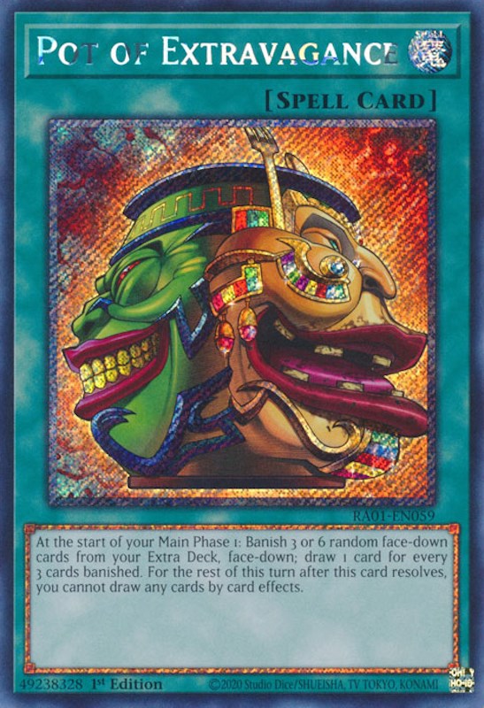 Pot of Extravagance [RA01-EN059] Platinum Secret Rare | Gaming Infinity
