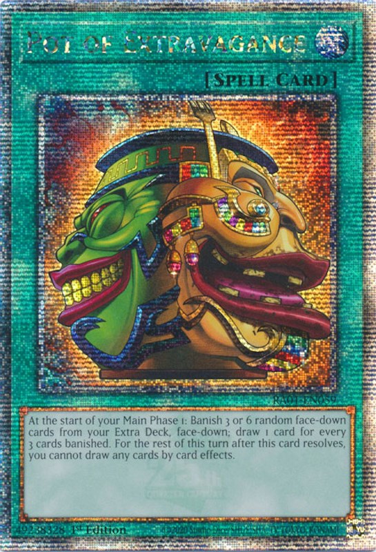 Pot of Extravagance [RA01-EN059] Quarter Century Secret Rare | Gaming Infinity