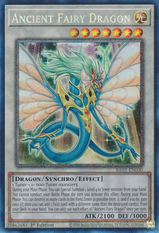 Ancient Fairy Dragon [RA01-EN030] Prismatic Collector's Rare | Gaming Infinity