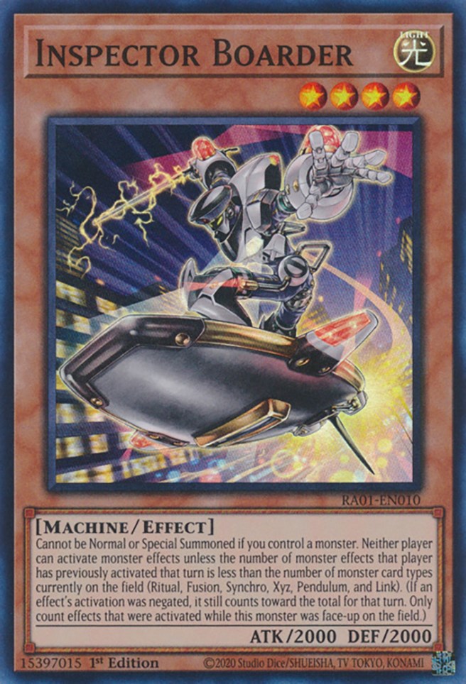 Inspector Boarder [RA01-EN010] Super Rare | Gaming Infinity
