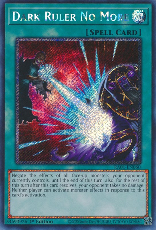 Dark Ruler No More [RA01-EN060] Platinum Secret Rare | Gaming Infinity