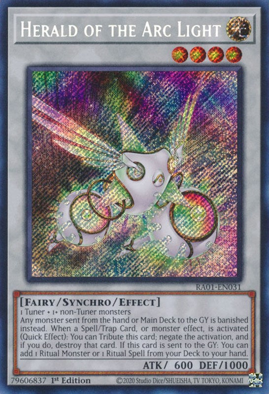 Herald of the Arc Light [RA01-EN031] Secret Rare | Gaming Infinity