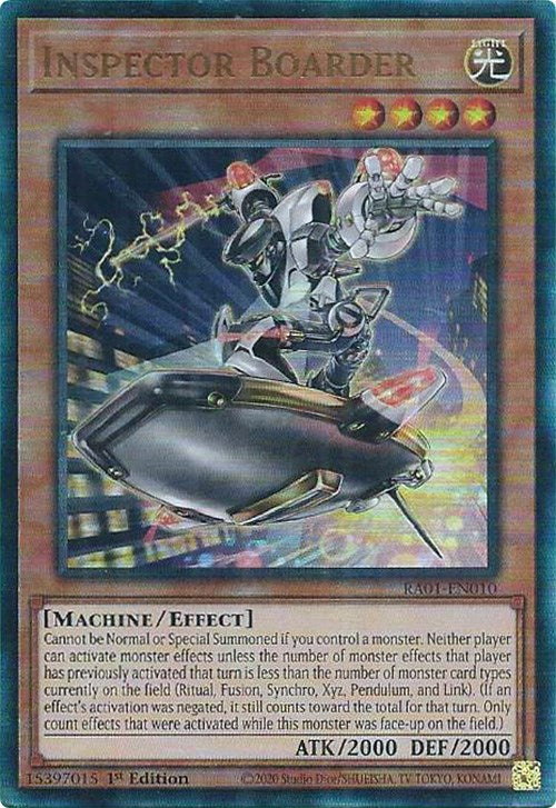 Inspector Boarder [RA01-EN010] Prismatic Ultimate Rare | Gaming Infinity