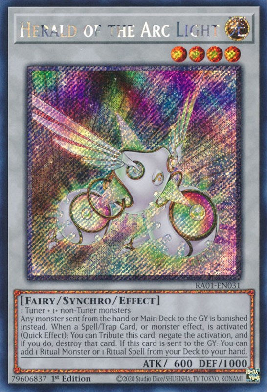 Herald of the Arc Light [RA01-EN031] Platinum Secret Rare | Gaming Infinity