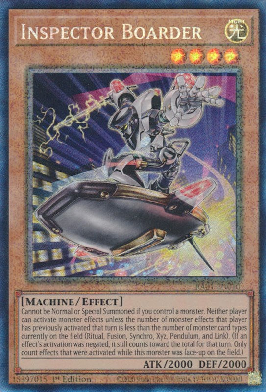 Inspector Boarder [RA01-EN010] Prismatic Collector's Rare | Gaming Infinity