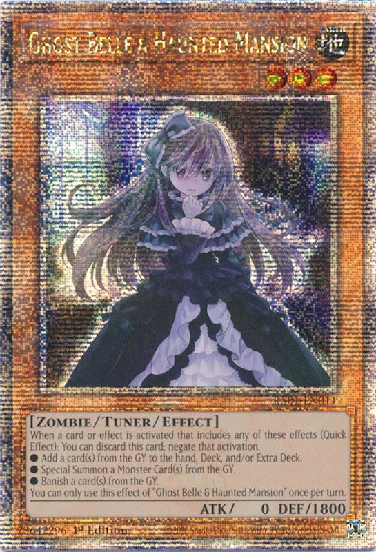 Ghost Belle & Haunted Mansion [RA01-EN011] Quarter Century Secret Rare | Gaming Infinity